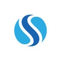 Letter s curves circle motion logo vector