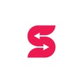 Letter s curves geometric opposite arrows logo vector