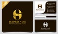 Letter S Elegant Circle Shape logo design element illustrator, business card