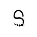 Letter s feet design logo vector