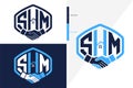 Letter S H M Monogram Real estate logo Vector Template
