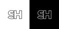 Letter S and H, SH logo design template. Minimal monogram initial based logotype Royalty Free Stock Photo