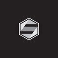 Letter s hexagonal geometric gradient shadow origami design logo vector