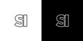 Letter S and I, SI logo design template. Minimal monogram initial based logotype Royalty Free Stock Photo