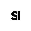 Letter S and I, SI logo design template. Minimal monogram initial based logotype