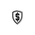 Letter S with knife and shield badge logo template