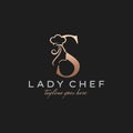 Letter S Lady Chef, Initial Beauty Cook Logo Design Vector