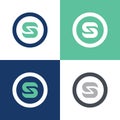 Letter S logo icon, inside circle shape - vector Royalty Free Stock Photo