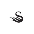 Letter S logo icon shaped swan for your business