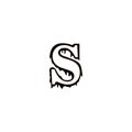 letter S logo template illustration melting vector design Royalty Free Stock Photo