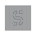 Letter S logotype. Vector lineart design element, logo or icon. Concept of connection