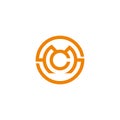 Letter s m c symbol circle geometric line logo vector