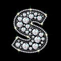 Letter S made from sparkling diamonds vector eps 10