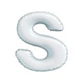 Letter S made of white balloon. 3d rendering isolated on white background Royalty Free Stock Photo