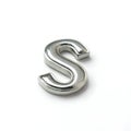 Letter S Metallic Silver Shiny Royalty Free Stock Photo