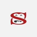 Letter S and monkey face logo icon vector template Royalty Free Stock Photo