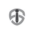 Letter s neck tie businessman shield logo vector