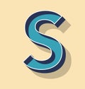 Letter S Retro Vector Text Style, Fonts Concept