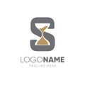 Letter S Sand Time Hourglass Logo Design Vector Icon Graphic Emblem Illustration