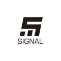 Letter s signal symbol geometric design logo vector