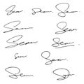 Letter S signature ideas for document attestation sheet needs. Royalty Free Stock Photo