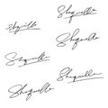 Letter S signature ideas for document attestation sheet needs. Royalty Free Stock Photo