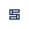 Letter s5 simple square geometric line logo vector