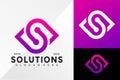 Letter S Solution Technology Logo Design Vector illustration template Royalty Free Stock Photo