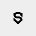 Letter S SS Shield Logo Design Simple Vector