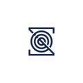 Letter s target dart symbol logo vector