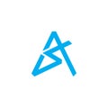 letter sa as simple linked triangle lines logo vector Royalty Free Stock Photo