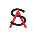 Letter sa linked arrow logo vector