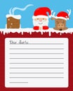 Letter for Santa Claus. Santa Claus and reindeer on the roof. Royalty Free Stock Photo