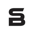 Letter sb simple linked geometric logo vector Royalty Free Stock Photo