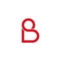 Letter sb simple linked loop line logo vector