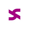 letter sc line simple geometric purple logo vector