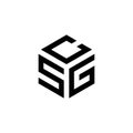 Letter SCG Cube Logo Design Royalty Free Stock Photo