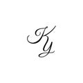 Letter script KY logo vector