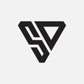 Letter SDV modern triangle monogram logo Royalty Free Stock Photo