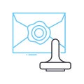 letter seal stamp line icon, outline symbol, vector illustration, concept sign