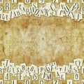 Letter seamless texture with space for text