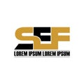 Letter SEF simple monogram logo icon design. Royalty Free Stock Photo