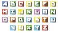 Letter set abc font, alphabet - colorful bold letters