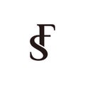 letter sf linked overlap font simple logo vector Royalty Free Stock Photo