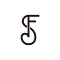 letter sf loop linked connect lines logo vector Royalty Free Stock Photo