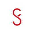 Letter sf simple geometric loop line design symbol logo vector Royalty Free Stock Photo