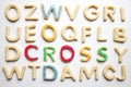 Letter shaped cookie crossword Royalty Free Stock Photo