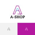 A Letter Shopping Bag Modern Alphabet Line Logo