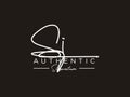 Letter SI Signature Logo Template Vector