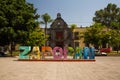 Zapopan Letter Sign along historic walk. Royalty Free Stock Photo